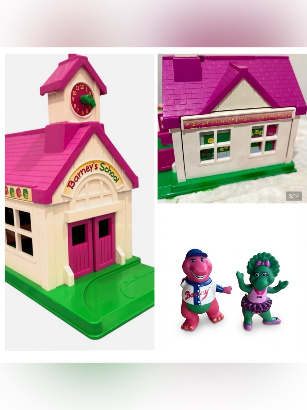 Vintage 1993 - Barney's School House -From Barney & Friends TV 90’s & 2 figures